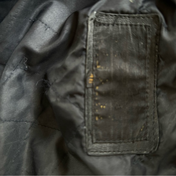 Black, painted back- leather motorcycle jacket - Picture 9 of 10